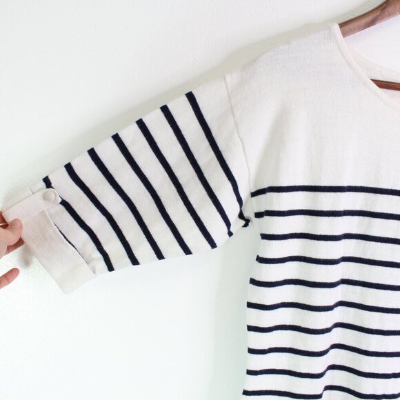 Tart Collections Striped Short Sleeve Sweater Dress White Navy Size L - Picture 2 of 7